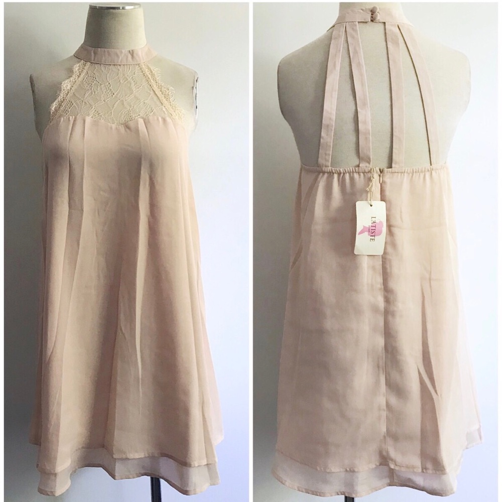 Halter Strappy Swing Flared Flowing Dress